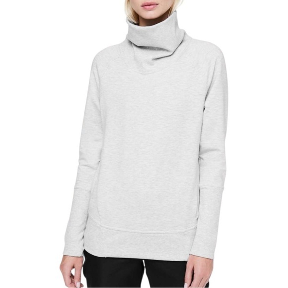 Lululemon High Lines Pullover size 4 in Heathered Light Grey -Modal French Terry